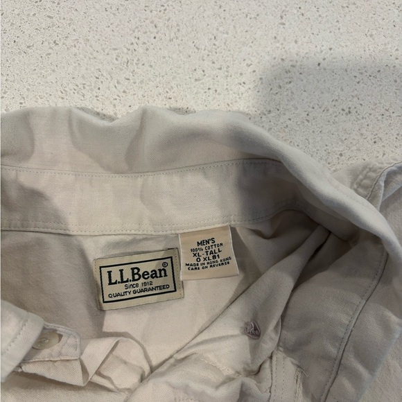 L.L. Bean Cream Casual Button Down Shirt, Size XL - Picture 5 of 5